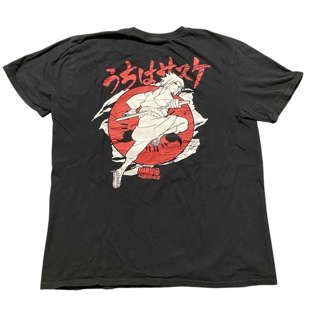 Vintage Naruto Shippuden T Shirt Large L Sasuke Uchiha Navyblue Japanese 2002